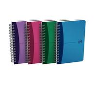Carnet Oxford office urban mix 9cm x 14cm petits carreaux 5mm 180 pages reliure spirale couverture polypro coloris assortis