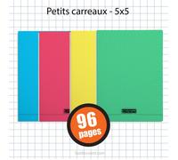 Carnet Polypro 90X140 96P Petits Carreaux 5X5 Assortiment Clairefontaine