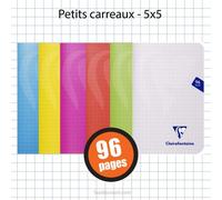 Clairefontaine 303592C Un Carnet Agrafé Mimesys - 9x14 cm - 96 Pages Petits Carreaux - Papier Blanc 90 g - Couverture Polypro - Couleur Aléatoire