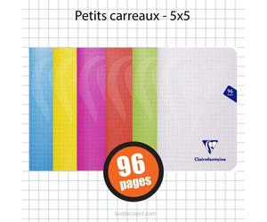 Carnet Polypro Mimesys 90x140 96p Petits Carreaux 5x5 Assortiment Clairefontaine