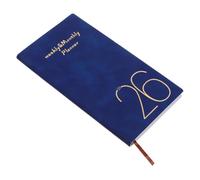 Carnet Quotidien A6 de Poche pour Gestion du Temps, Journal 365 Jours | Couverture PU Bleu Marine, Papier Lisse, Usage Travail et Apprentissage, Format Compact Portable