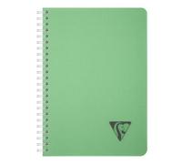 Carnet reliure intégrale Linicolor ESSENCE A5 180 pages petits carreaux couverture plastique polypropyène rainuré - Vert sauge