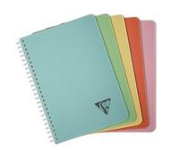 Carnet reliure intégrale Linicolor ESSENCE A5 180 pages petits carreaux couverture plastique polypropyène rainuré - Jaune paille