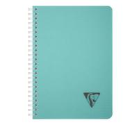 Carnet reliure intégrale Linicolor ESSENCE A5 180 pages petits carreaux couverture plastique polypropyène rainuré - Bleu lagon