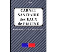Carnet Sanitaire des Eaux de Piscine: A4 118 pages | Conforme au Code de la Santé Publique | Entretien et Suivi de la Qualité de l'Eau des Bassins pour Une Année | Couverture Rayures Grises