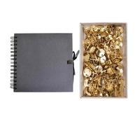 Carnet Scrapbooking Noir 30 X 30 Cm + 150 Punaises Dorées