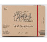 Carnet Sm-Lt 24,5x17,6cm Dessin Brun 28 Feuilles 135 G/M²