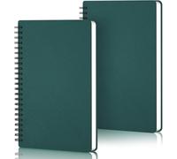 Carnet Spirale A5-2 Pcs Cahier Ligné - 14x21cm Carnet De Notes A5-100g/M² Papier Bloc Note - 120 Pages Carnet A5 Ligné - Cahier De Note Voyage - Vert Foncé Journal Notebook