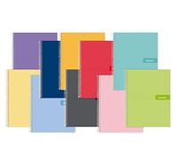 Carnet spiralé Liderpapel A4 crafty couverture doublée 80h 90 g rayé horizontal avec marge couleurs assorties