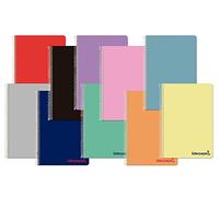 Carnet spiralé Liderpapel A5 Wonder couverture plastique 80h 90g rayé horizontal avec marge couleurs assorties