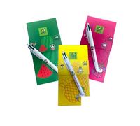 Carnet & Stylo 4 Couleurs "Zoo Fruit Collection" - TintaUnita & Bic Bloc à feuilles 70ff CHARM avec stylo multifonction et pendentif