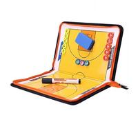 Carnet Tactique de Basketball en PU pour Entraîneurs, Basket Coach Portable, Conception à Fermeture Éclair, Facile à Transporter, Livré avec Pions Magnétiques(Orange)