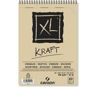 CANSON XL Kraft - Album 40 feuilles de papier kraft ligné et coloré A5 90g/m²