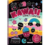 Carnets à gratter - Kawaii - Kawaï - Coloriage - cartes à gratter - livre d'activités - 5 ans - autocollants - stickers holographiques - idée cadeau enfant - Livre de coloriage et de jeux