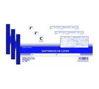 Carnets à souche - ELVE - Quittances de loyer - 105 x 270 mm - Lot de 3 - 50 feuillets
