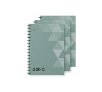 Carnets à spirale A5 delka, pages lignées, reliure spirale durable, papier de qualité supérieure pour l'école, le bureau et la prise de notes polyvalente (vert pastel, lot de 3)