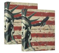 Carnets de notes avec poches intérieures - Motif drapeau des présidents des États-Unis et Lady Liberty - 3,8 cm - Peut contenir 200 feuilles