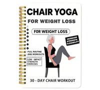Carnets de yoga sur chaise pour femme - Journal d'entraînement de 30 jours sur chaise - Planificateurs de fitness doux de 15 minutes, flexibilité, équilibre, guide illustré pour débutants et adultes