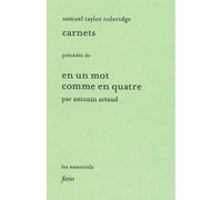 Carnets En un mot comme en quatre - Samuel Taylor Coleridge - Fario - broché - Roman