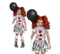 Carnevil Clown Fille Penny Gris Clown Halloween Fun World Costume Fantaisie Sca