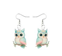Carniee Boucles d'Oreilles Oiseaux en Acrylique pour Femme Pendentifs Légers et Colorés Style Rétro Création Artistique Cadeau Original pour Fête Vacances Multicolore G