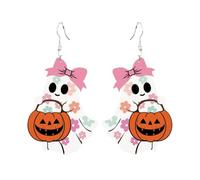 Carniee Boucles D'oreilles Pendantes Adorables Halloween Livres Fantôme Citrouille Bijoux Créatives en Acrylique Cadeaux Décorations de Festival Conçues pour Les Femmes Multicolore B