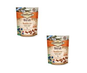 Carnilove Biscuits Croquants à l'Autruche avec Mûres | Pack Double | 2 x 200 g | Friandises Croquantes à l'Autruche et aux Mûres pour Chiens | Mûre comme Source Naturelle d'Antioxydants