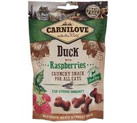 Carnilove Crunchy Snack Duck & Raspberries Récompenses pour Chat 50 g - Paquet de 31 x 1,61 g - Total : 50 g