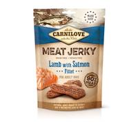 CARNILOVE JERKY CORDERO Y SALMON FILETES 12X100GR