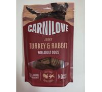 Carnilove Jerky Turkey & Rabbit pour chiens adultes, sans céréales, 100 g, sans pommes de terre