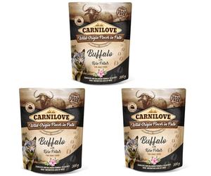 Carnilove Pouch Paté Buffalo with Rose Blossom | Pack de 3 | 3 x 300 g | Alimentation complète pour Chiens | Buffle & Pétales de Rose | Riche en antioxydants | sans céréales