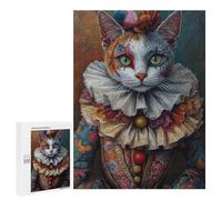 Carnival Cat Costume Painting-2 Puzzle 1000 Pièces Educa Jouet en Bois Cadeau Unique Décoration Intérieure Jeu Éducatif Challenge Toy Adultes Et Enfants À Partir De 14 Ans 500 PCS