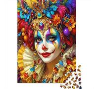 Carnival Clown Makeup Challenging Adult Jigsaws Colorful Clown Face Art Educational Games Suitable for Decompression & Wall Decor 70x50cm 1000pcs