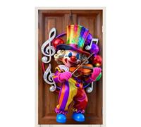 Carnival Door Banner, Cartoon Party Backdrop, Holiday Door Cover with Photography Print, Fabric Hanging Decor, Event Decorations with Easy Install, Festive Displays for Storefront Apartment School