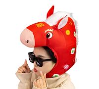 Carnival Horse Headpiece, Festive Dress Up Hat, Chinese Costume with Comfortable Fit, Lightweight Party Headwear, Celebration Hat with Playful Style, Birthday Outfit Supplies for Girls and Women