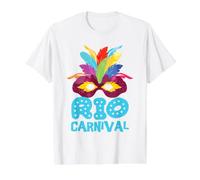 Carnival Rio de Janeiro Masque de Carnaval Brésil T-Shirt Graphique avec Valeur, Homme, Blanc, S