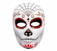 Carnival Toys 00175 weises Masque Visage pour Adulte avec décoration