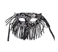 Carnival Toys 1397 - Maschera in Plastica Con Vellutino Nero Damascato Argento E