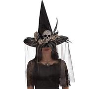 Carnival Toys Black witch a w/gris décorations, h 40 cm. W/étiquette