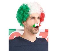 Carnival Toys Perruque Italia Riccia Tricolore Vert Blanc Rouge