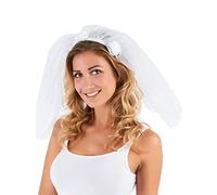 voile de mariee blanc adulte deguisement carnaval soiree fete Multicolor