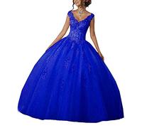 Carnivalprom - Robe de mariage - Ballon - Sans manche - Femme - Bleu - 34