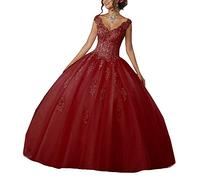Carnivalprom - Robe de mariage - Ballon - Sans manche - Femme - Rouge - 48