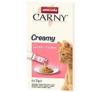 Carny Creamy Snack pour Chat (6 x 15 g) - Friandises de qualité supérieure pour Les gourmets exigeants avec Saumon Tendre et Taurine précieuse de Animonda