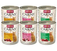 Carny Mélange de Nourriture Humide pour Chats Adultes de la Marque Animonda (6 x 800 g) - Nourriture Humide sans céréales ni Sucre pour Chats Adultes - avec ingrédients charnus Frais