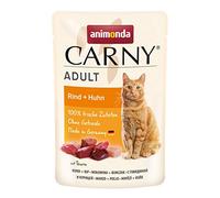 Carny Nourriture Humide pour Chat Animonda au bœuf + Poulet (12 x 85 g) - Nourriture Humide pour Chats Adultes - avec ingrédients charnus Frais - Sachets Pratiques