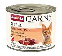 Carny Nourriture Humide pour Chat Chaton Veau + Poulet + Dinde (12 x 200 g) Nourriture Humide pour Chatons sans céréales ni Sucre d'animonda pour Chatons en Croissance jusqu'à 1 an, avec ingrédients