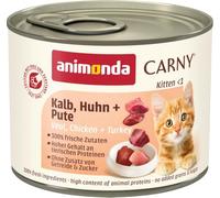 Carny Nourriture Humide pour Chat Chaton Veau + Poulet + Dinde (12 x 200 g) Nourriture Humide pour Chatons sans céréales ni Sucre d'animonda pour Chatons en Croissance jusqu'à 1 an, avec ingrédients