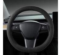 CARODI Housse de volant en daim, convient pour Tesla Model 3/Model Y couvre-volant