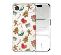 CAROKI Coque de téléphone de Noël transparente pour iPhone Air, motif cookies du Père Noël - Coque de protection souple pour garçons et filles - Cookie du Père Noël